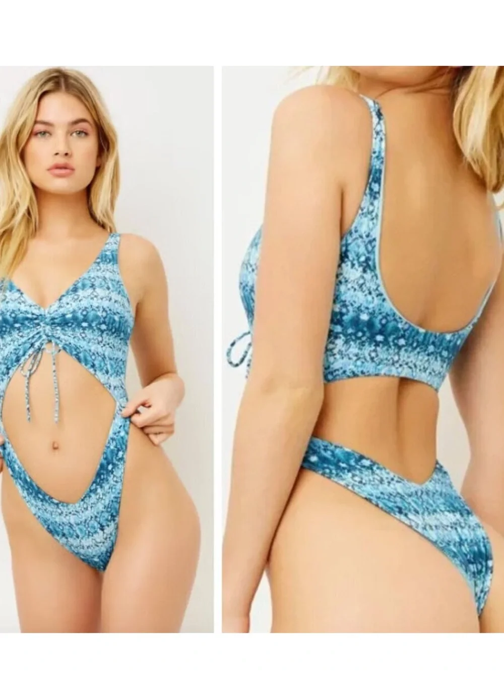NWT Frankie's Bikinis Emma One Piece Swimsuit In Mamba - 27697 Size Large
